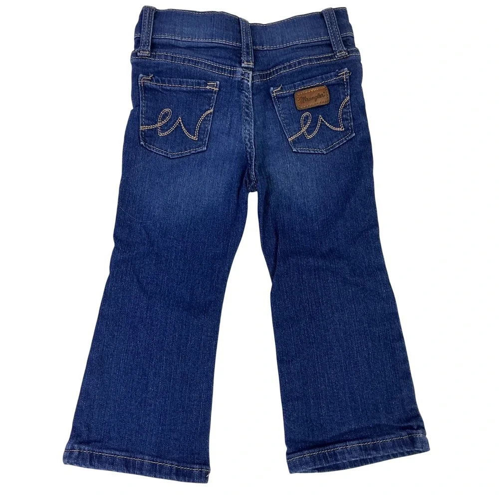 Kids Wrangler Bootcut Jeans Blue Wash Denim Bell Bottoms Toddler Girl Size 18 mo
